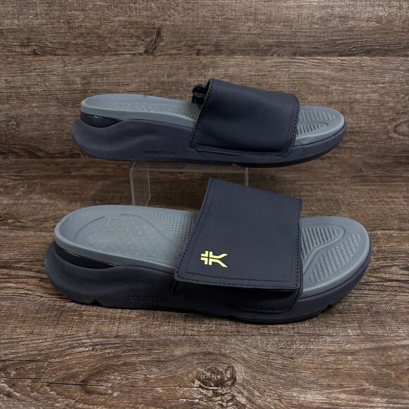 Kuru Moment Slides Men\'s 10 Midnight Blue Pale Lime Sandals Beach Slip-On Shoes main image 4